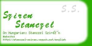 sziren stanczel business card